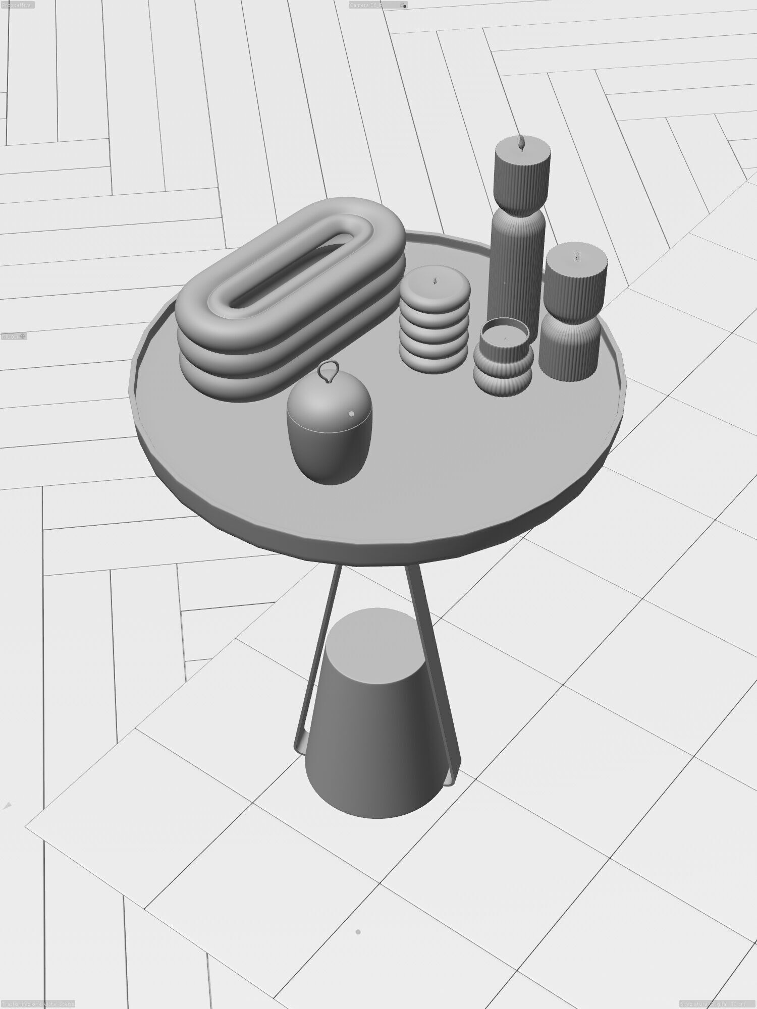 Blue Bathroom interior scene 3D model_17