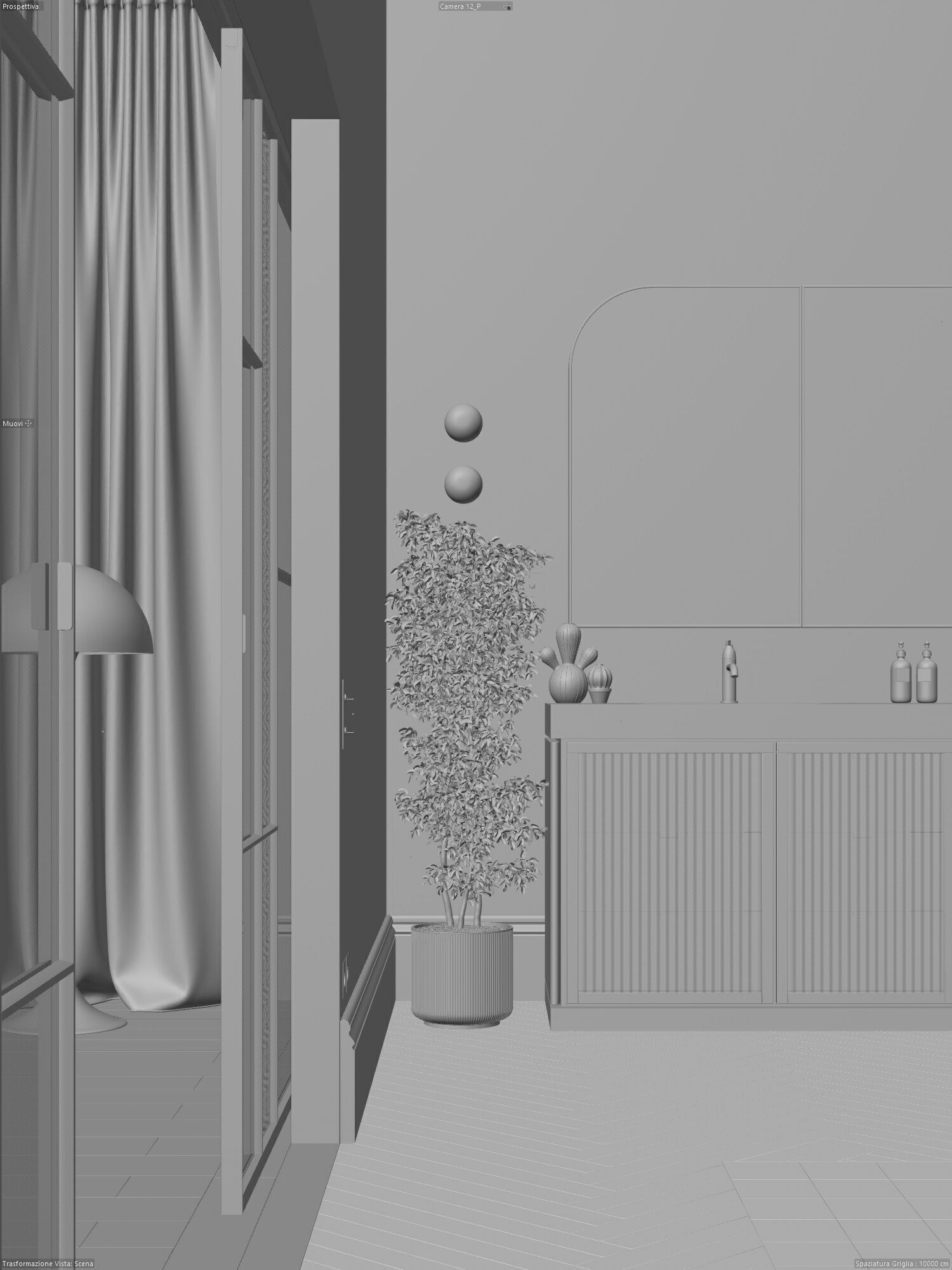 Blue Bathroom interior scene 3D model_18