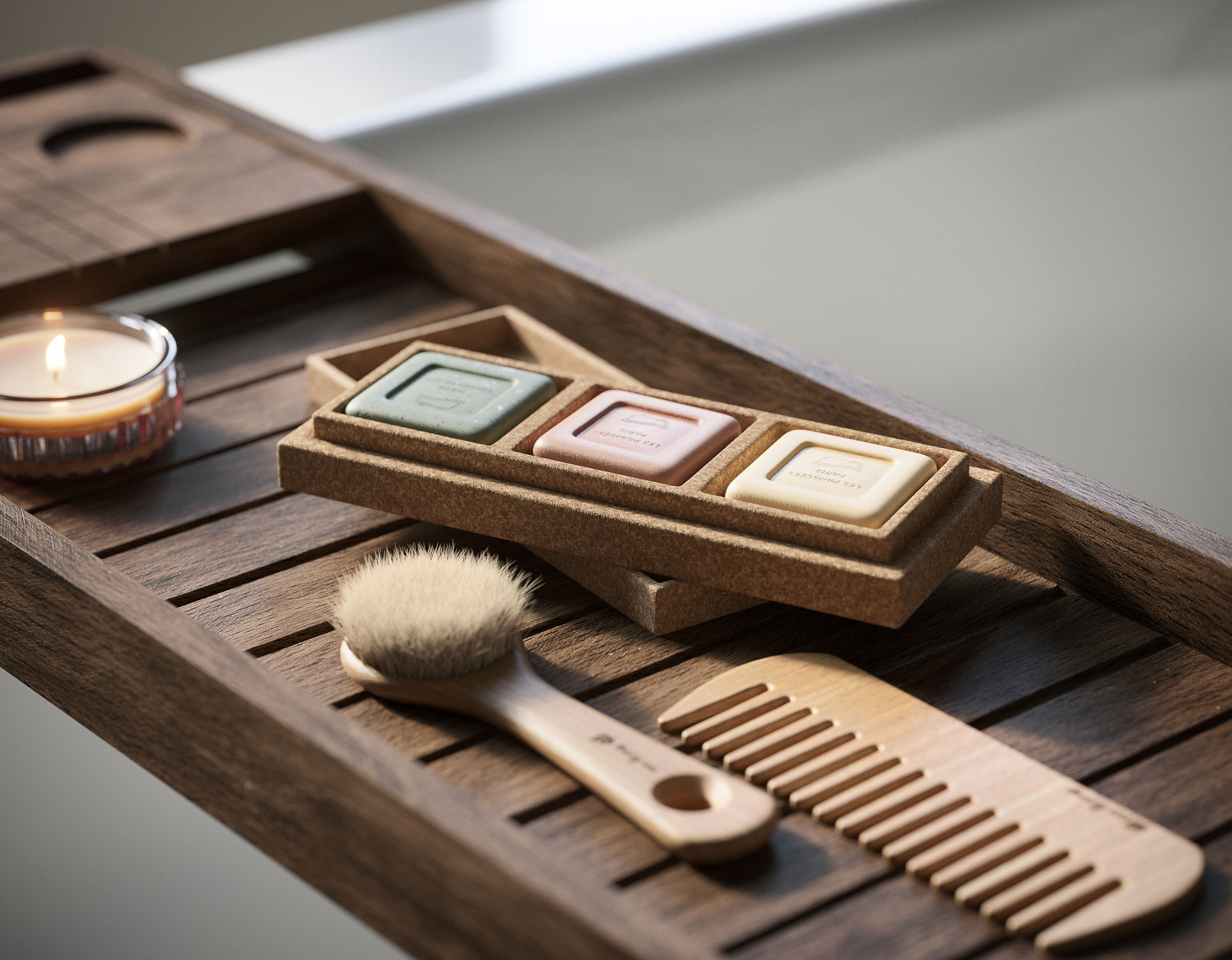 Blue Bathroom interior scene 3D model_8