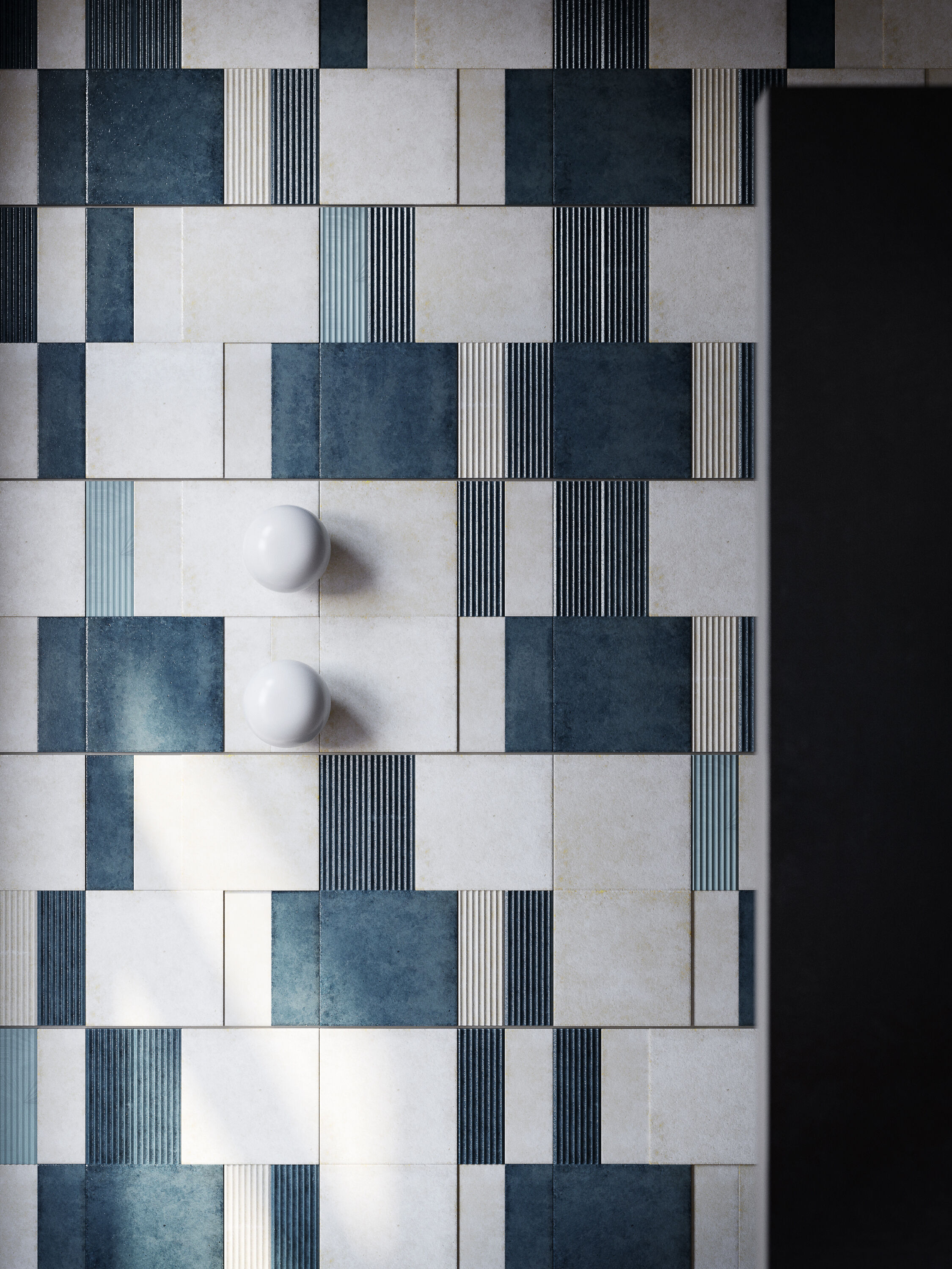 Blue Bathroom interior scene 3D model_7