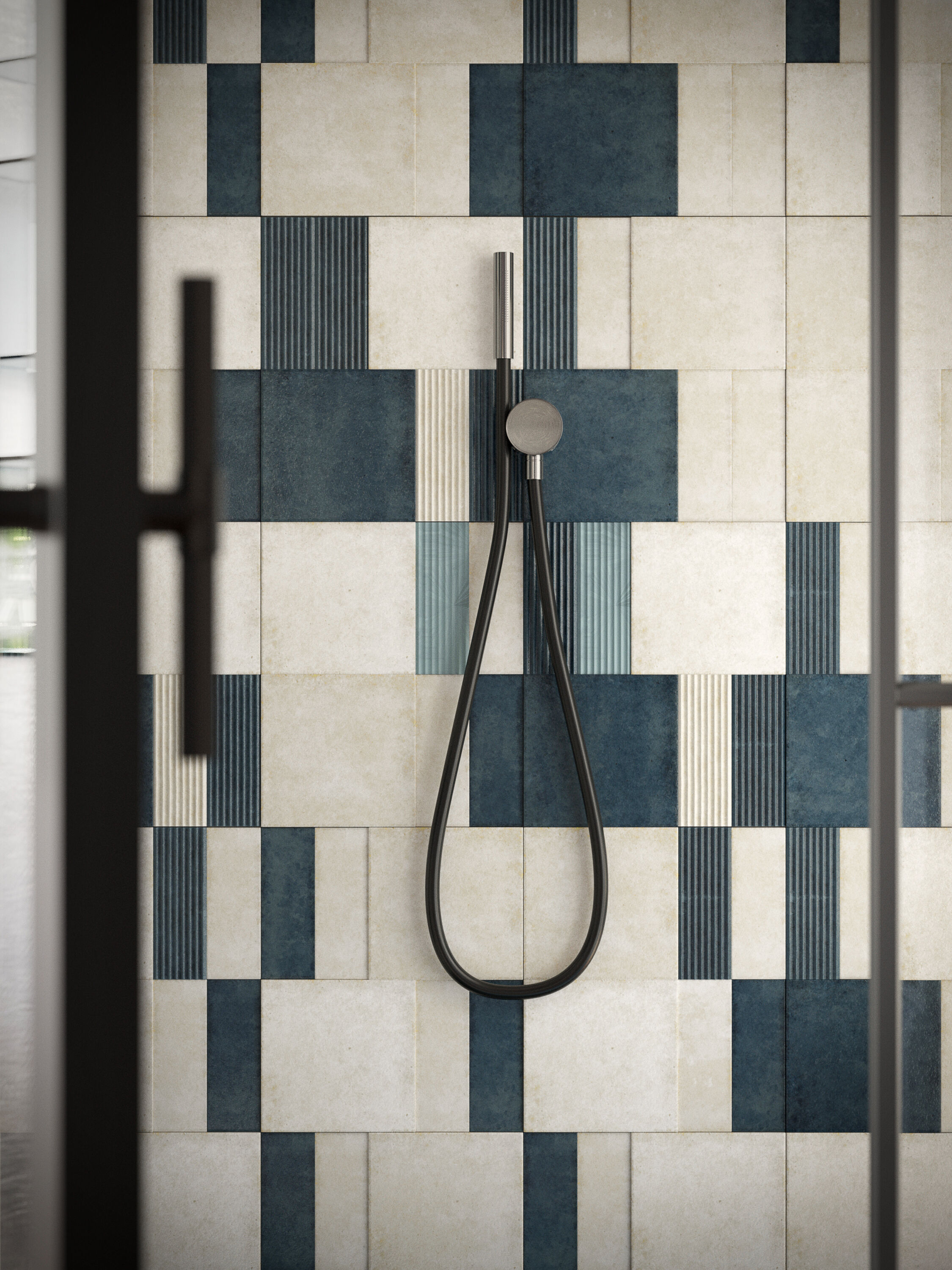 Blue Bathroom interior scene 3D model_6