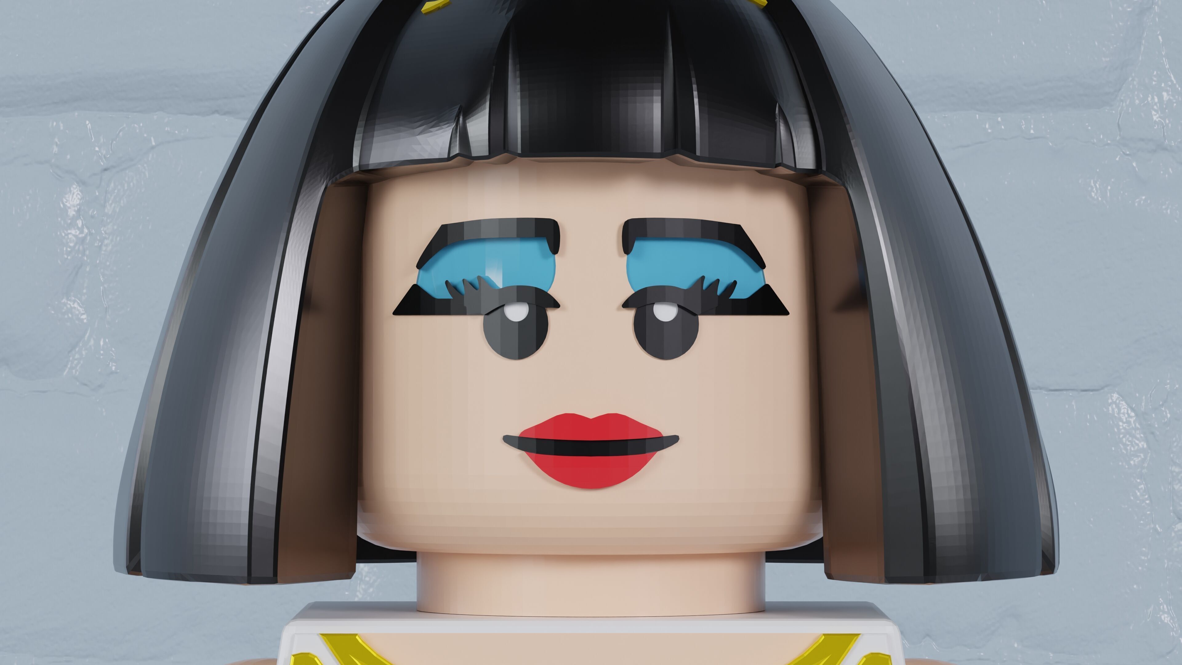 Cleopatra Lego Maxifig - Fully Articulated 3D print model_3