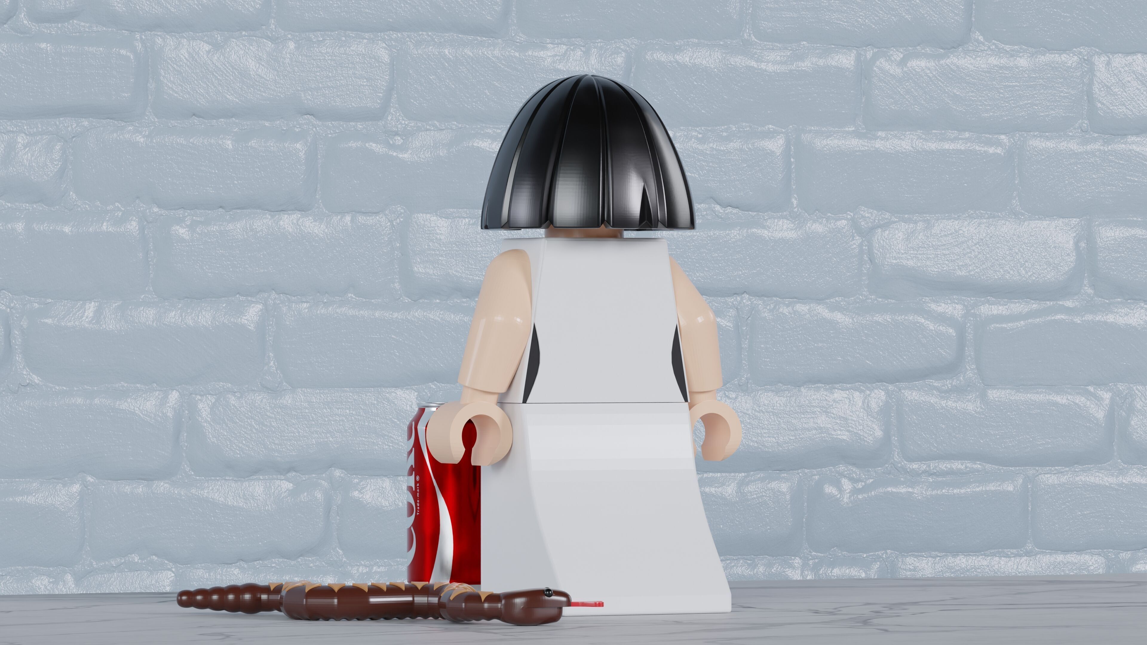 Cleopatra Lego Maxifig - Fully Articulated 3D print model_1