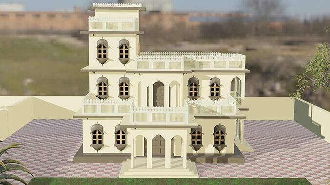 Realistic Indian Celebrity Moosewala Haveli 3D Model FBXBlender  3D model