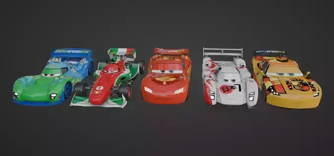 Macqueen Cars for Animal Crossing Animation Low-poly 3D model