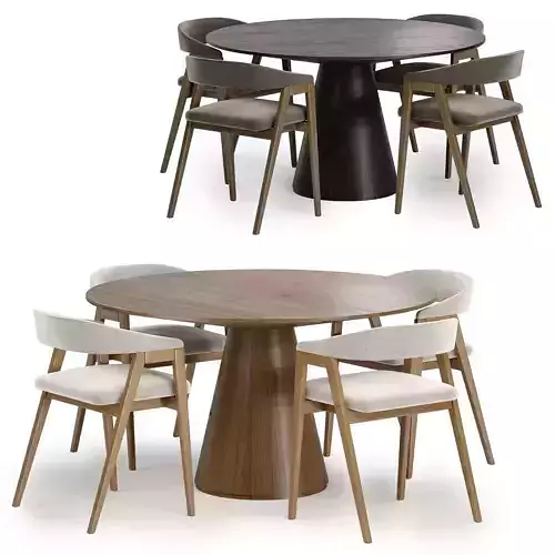 trevor chair with royale table 3D model