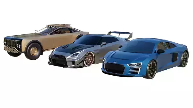 Realistic Sports And Luxury Cars Pack 3D Model Collection
