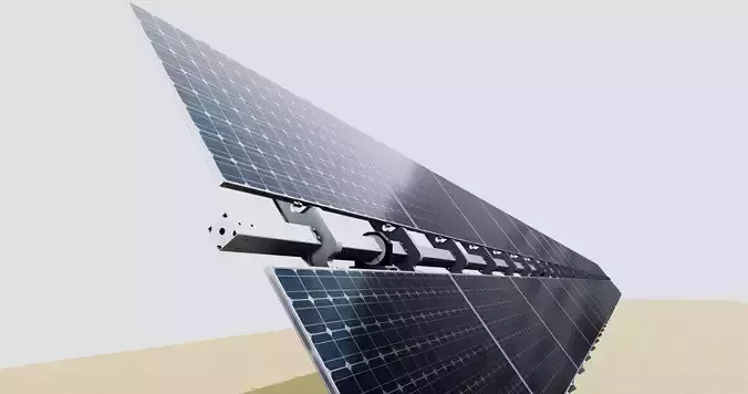 Solar Tracker Table 2x10x2-55-0-55 Degree 3D model