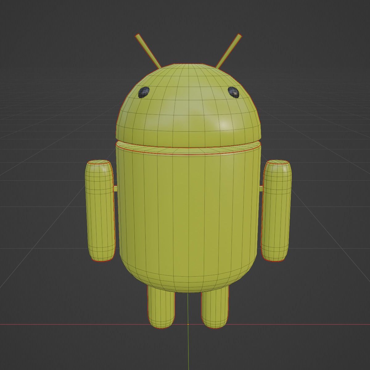 Android Robot 03 Low-poly 3D model_7