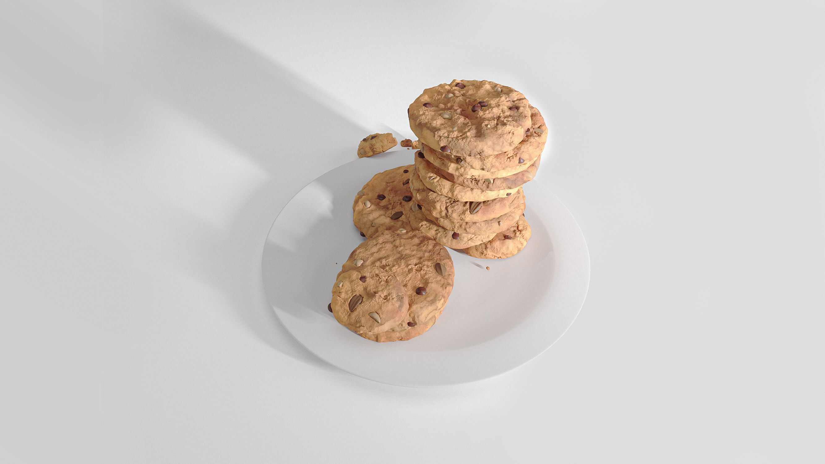 cookies an a plate 3D model_2