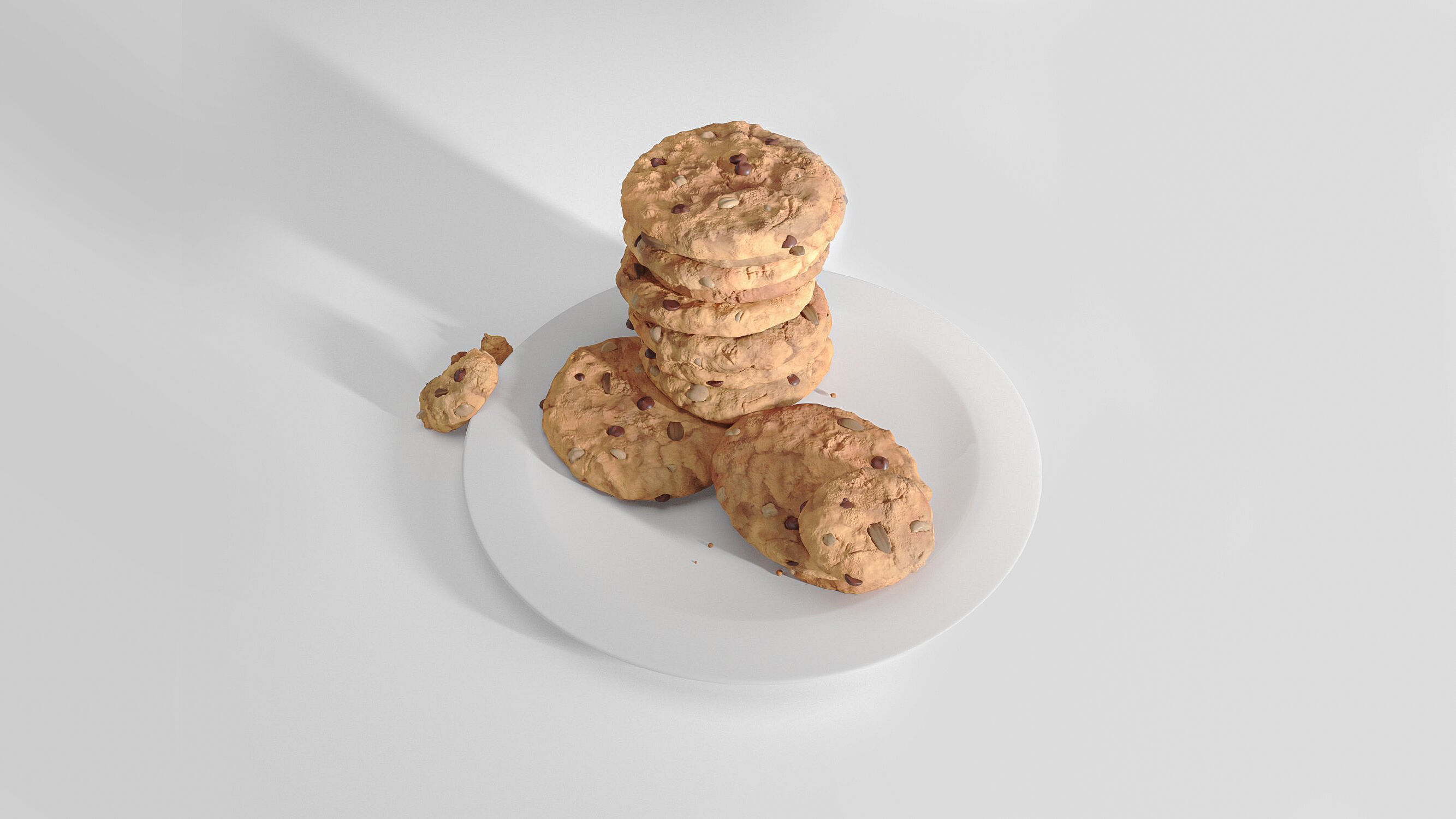 cookies an a plate 3D model_1