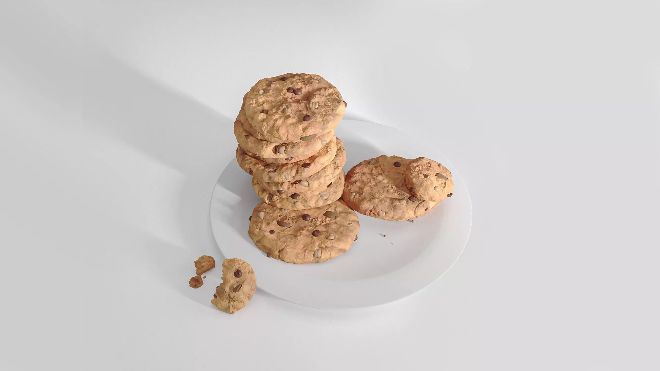 cookies an a plate 3D model_0