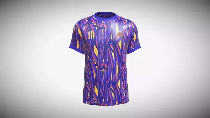 Soccer Sports Blue Jersey Player 11 In Low Poly