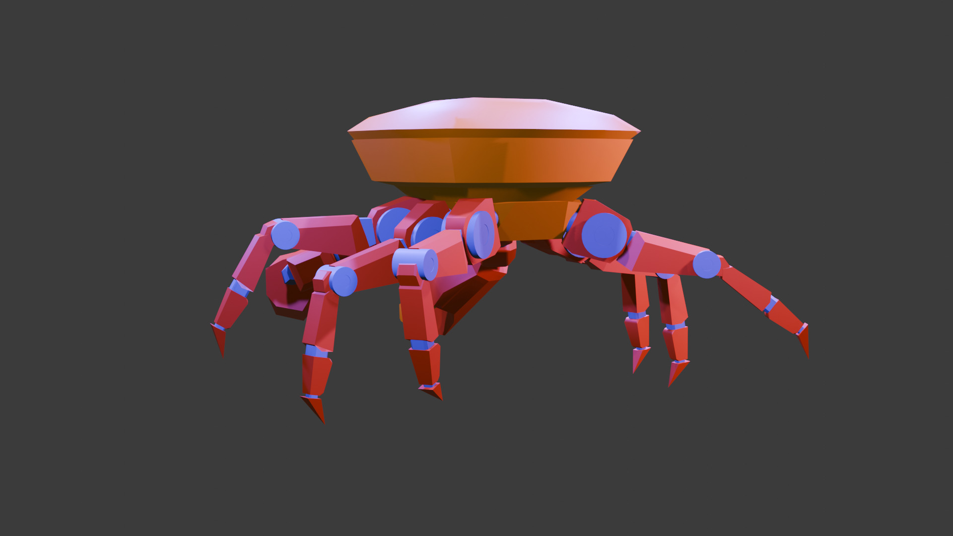 Futuristic Mechanical Crab Robot Low-poly 3D model_3