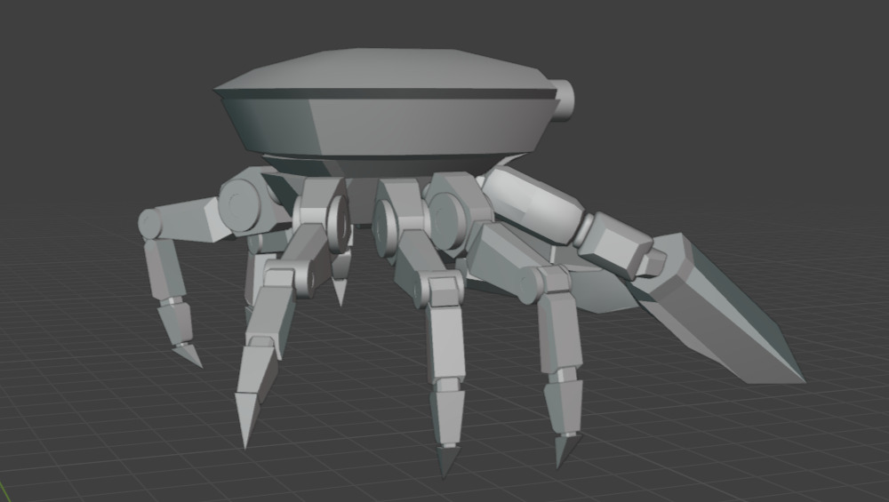Futuristic Mechanical Crab Robot Low-poly 3D model_11
