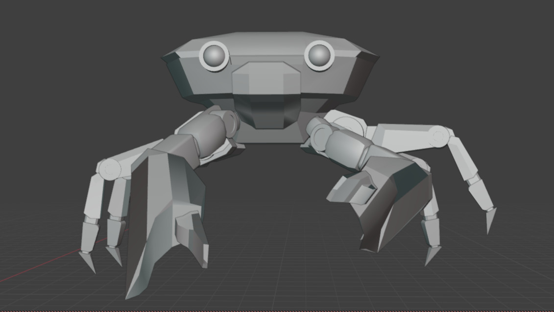 Futuristic Mechanical Crab Robot Low-poly 3D model_13