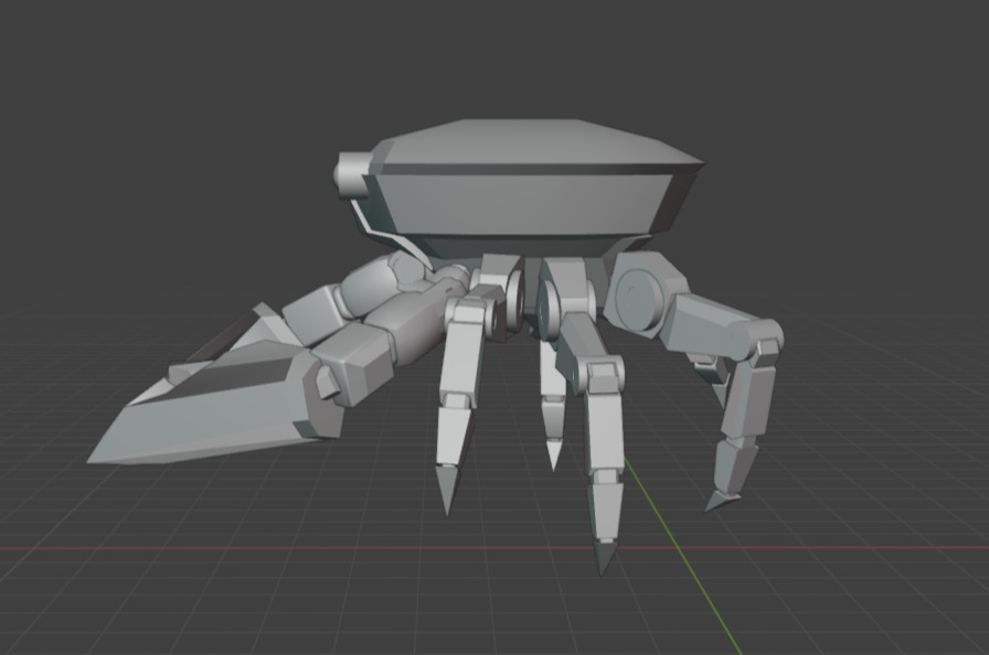 Futuristic Mechanical Crab Robot Low-poly 3D model_8