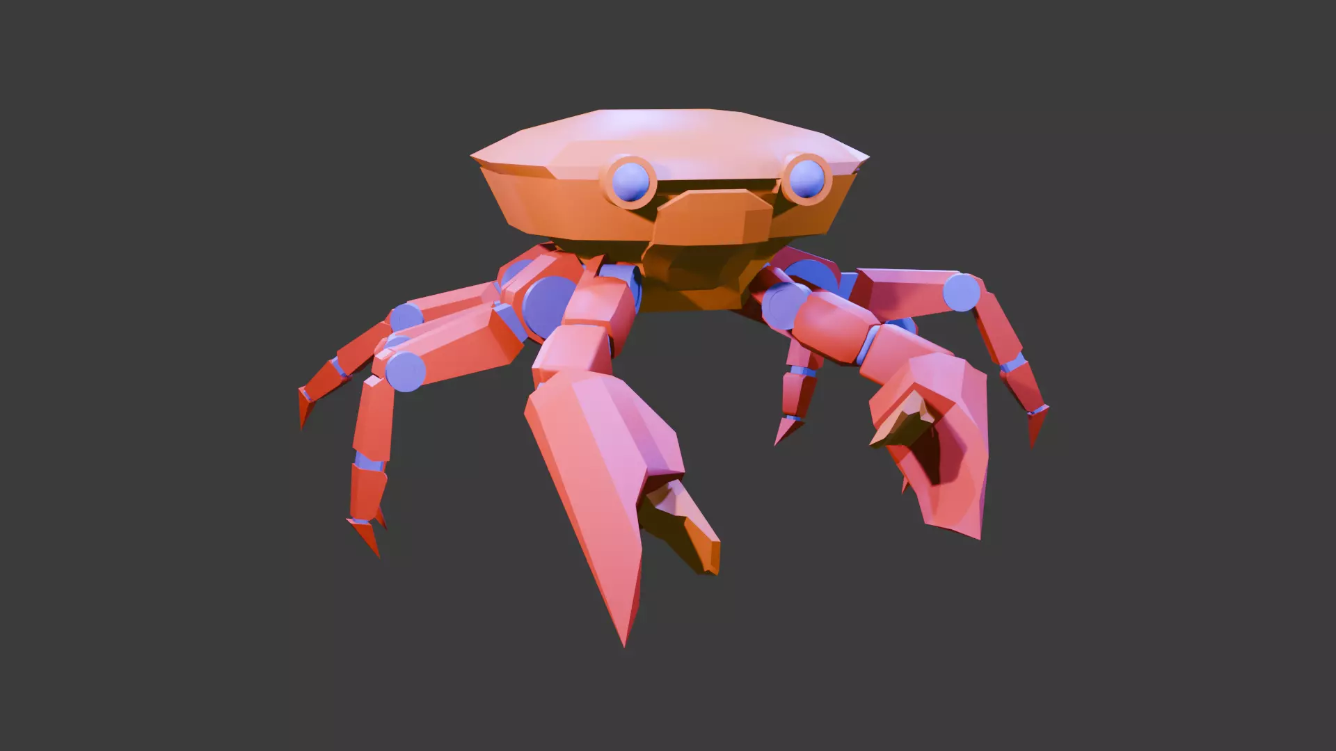 Futuristic Mechanical Crab Robot Low-poly 3D model_0