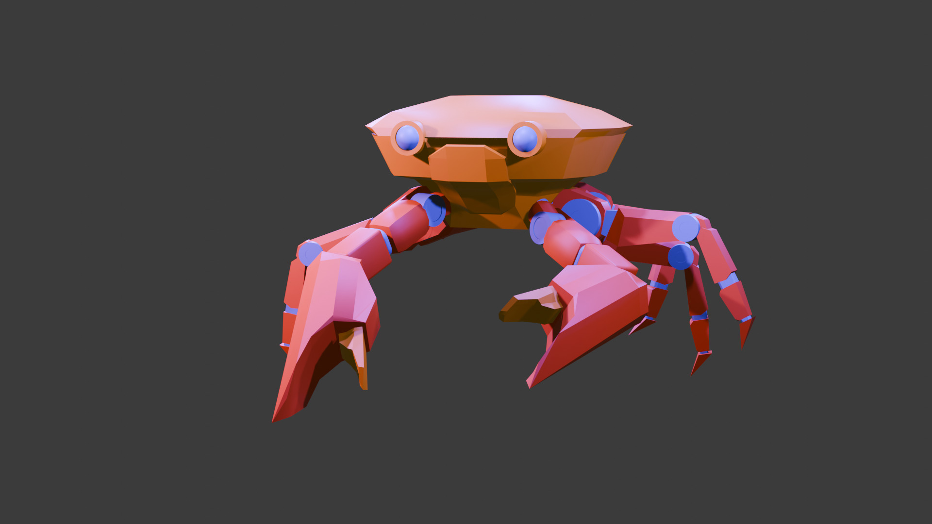 Futuristic Mechanical Crab Robot Low-poly 3D model_1
