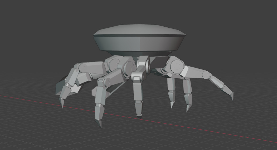 Futuristic Mechanical Crab Robot Low-poly 3D model_9