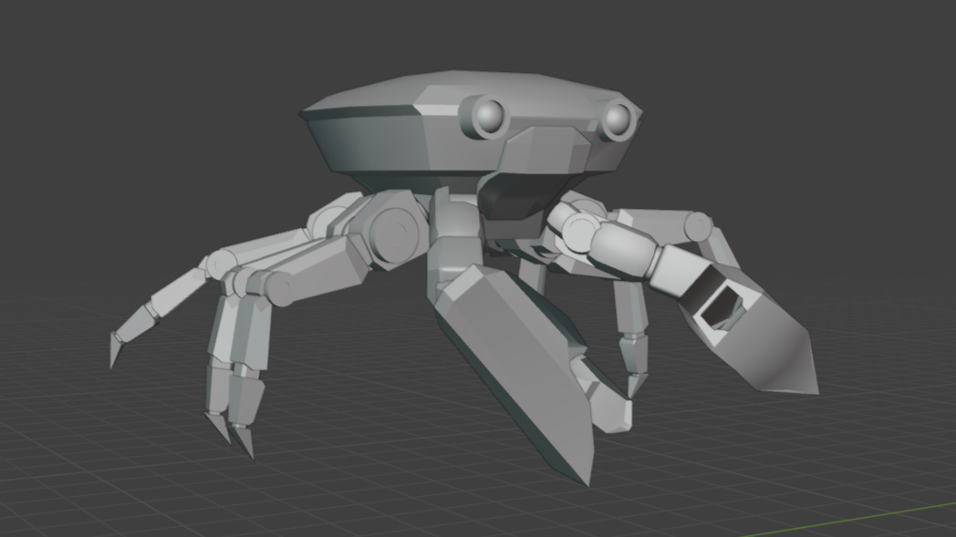 Futuristic Mechanical Crab Robot Low-poly 3D model_12