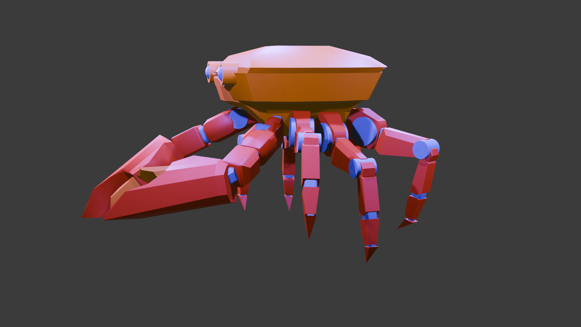Futuristic Mechanical Crab Robot Low-poly 3D model_2