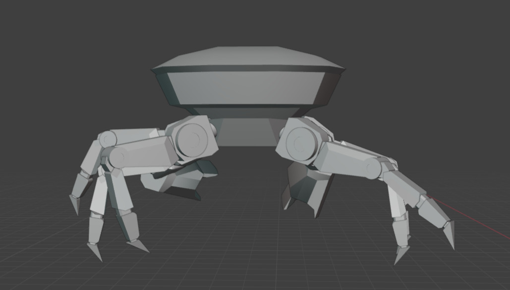 Futuristic Mechanical Crab Robot Low-poly 3D model_10