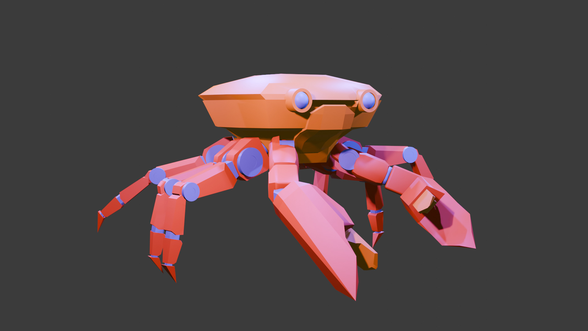 Futuristic Mechanical Crab Robot Low-poly 3D model_6