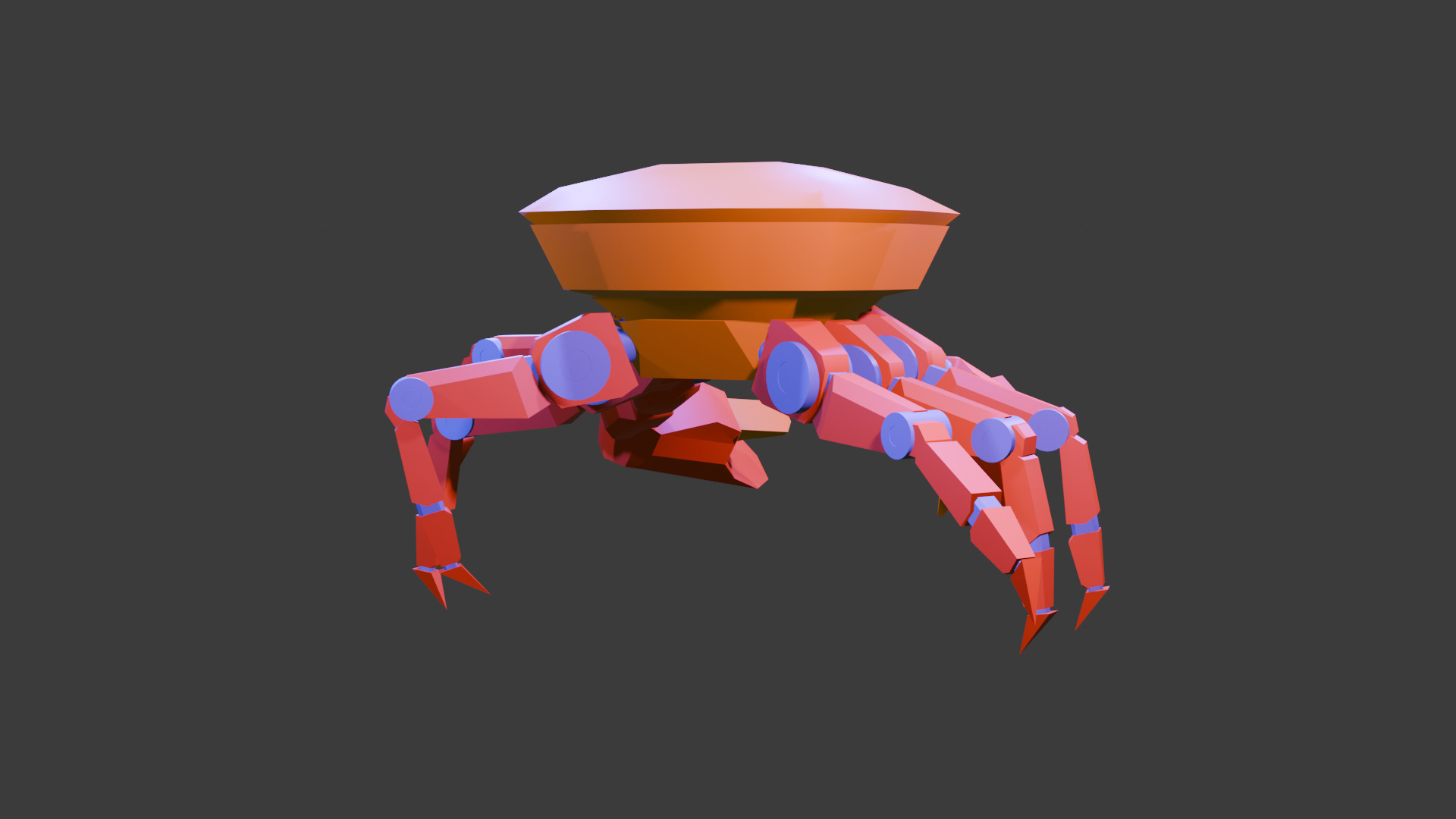 Futuristic Mechanical Crab Robot Low-poly 3D model_4