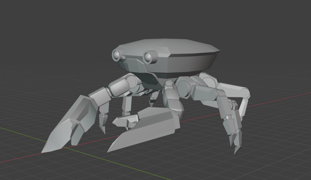 Futuristic Mechanical Crab Robot Low-poly 3D model_14