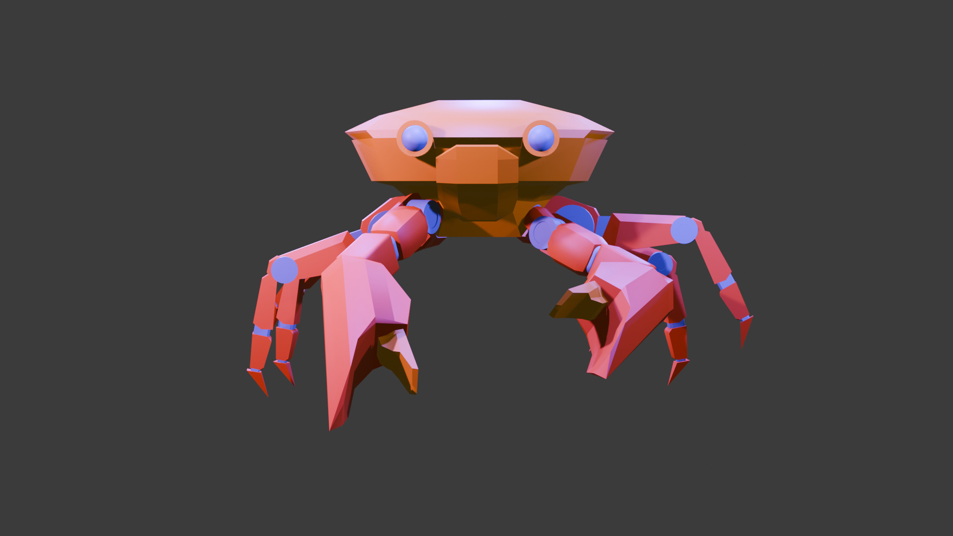 Futuristic Mechanical Crab Robot Low-poly 3D model_7