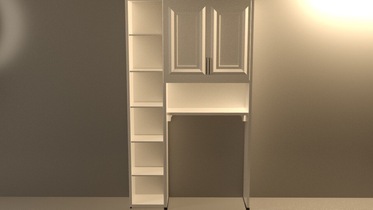 OVER TOILET CABINET WITH OPTIONAL EXTENSION 3D model_1