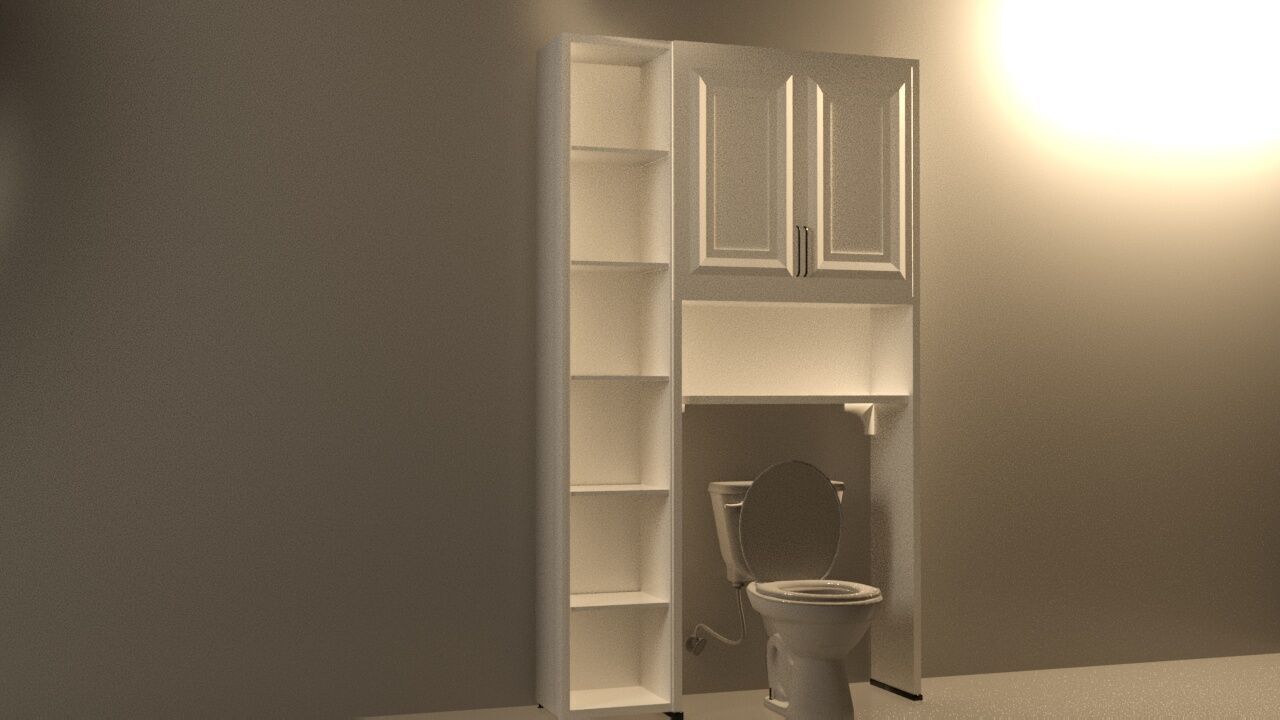 OVER TOILET CABINET WITH OPTIONAL EXTENSION 3D model_2