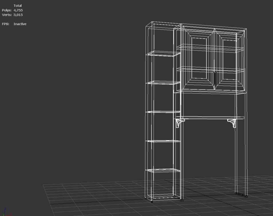 OVER TOILET CABINET WITH OPTIONAL EXTENSION 3D model_8