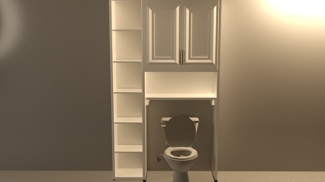 OVER TOILET CABINET WITH OPTIONAL EXTENSION 3D model_5