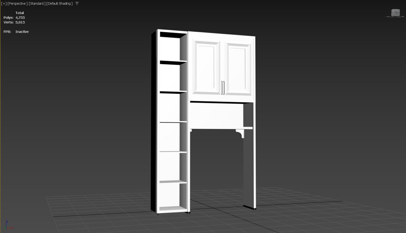 OVER TOILET CABINET WITH OPTIONAL EXTENSION 3D model_6