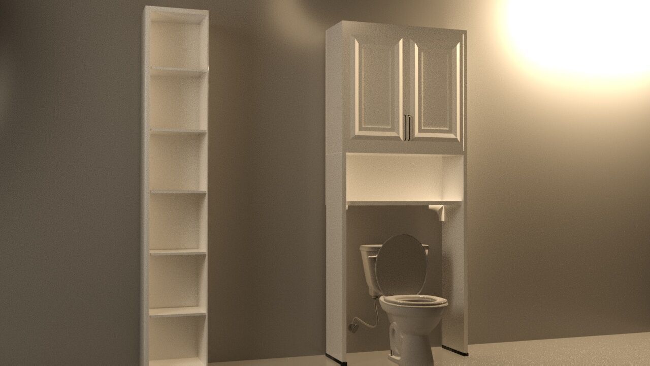 OVER TOILET CABINET WITH OPTIONAL EXTENSION 3D model_3