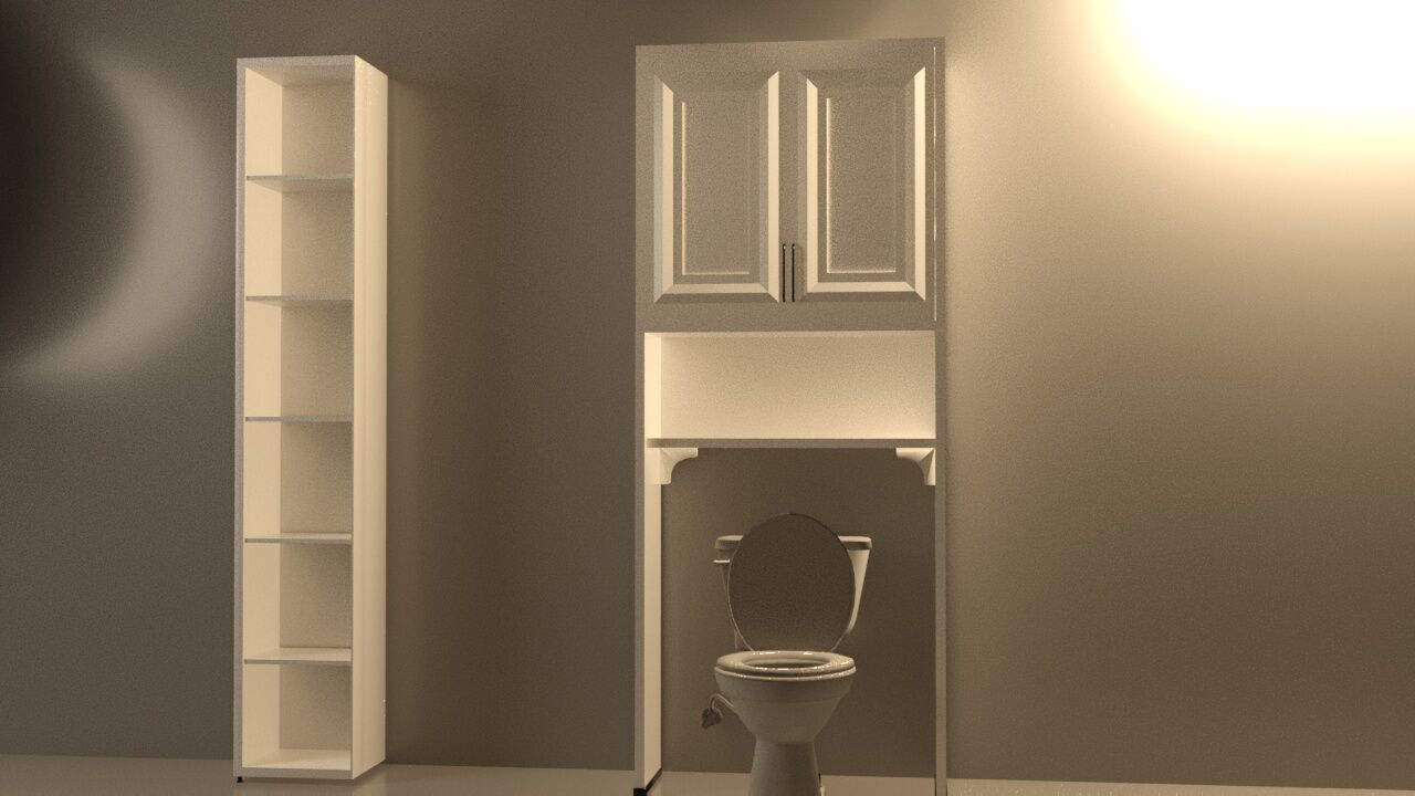 OVER TOILET CABINET WITH OPTIONAL EXTENSION 3D model_4