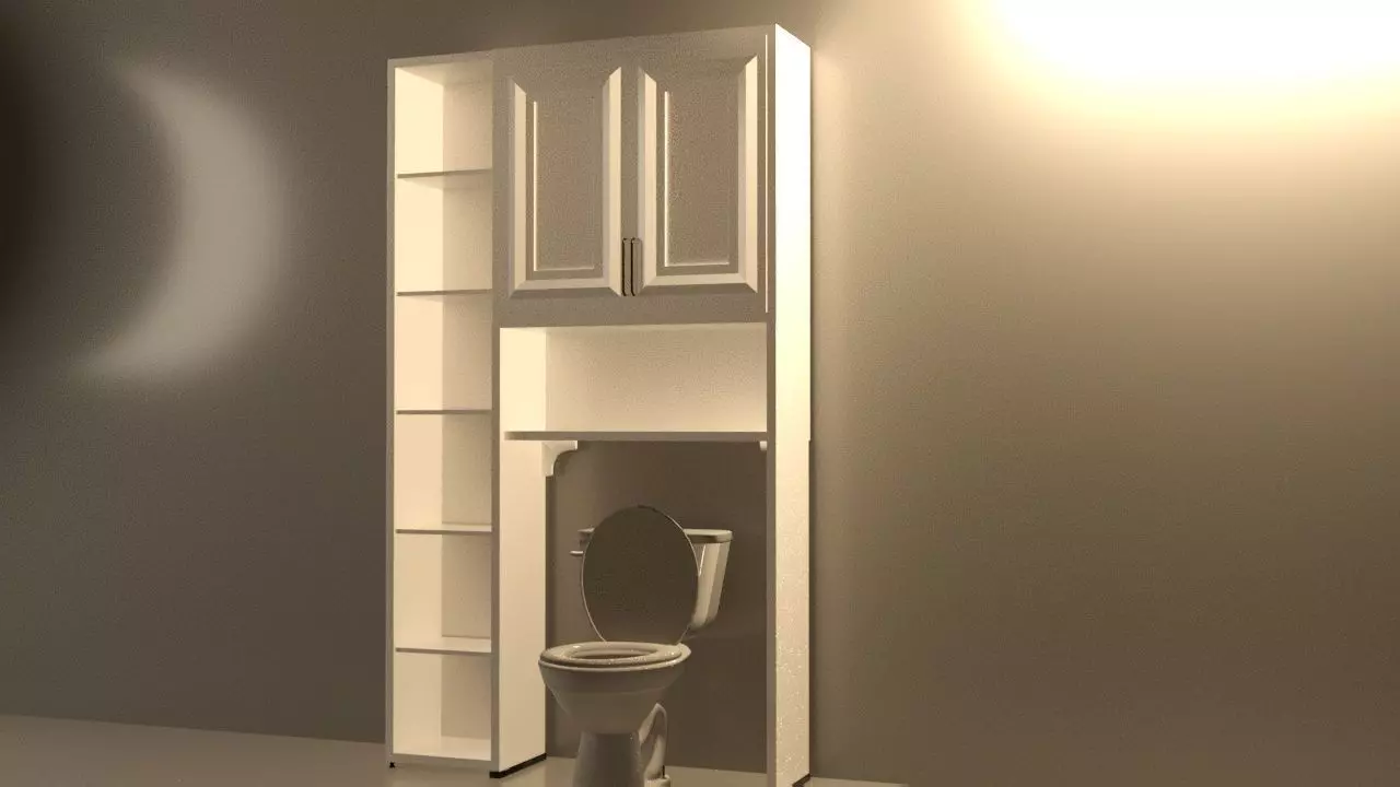 OVER TOILET CABINET WITH OPTIONAL EXTENSION 3D model_0