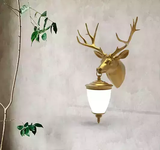Deer Head Wall Lamp 3D print model