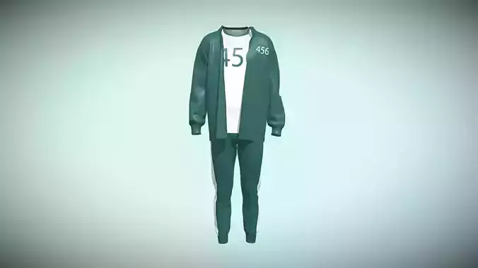 Squid Game Players Uniform 456 In Low Poly