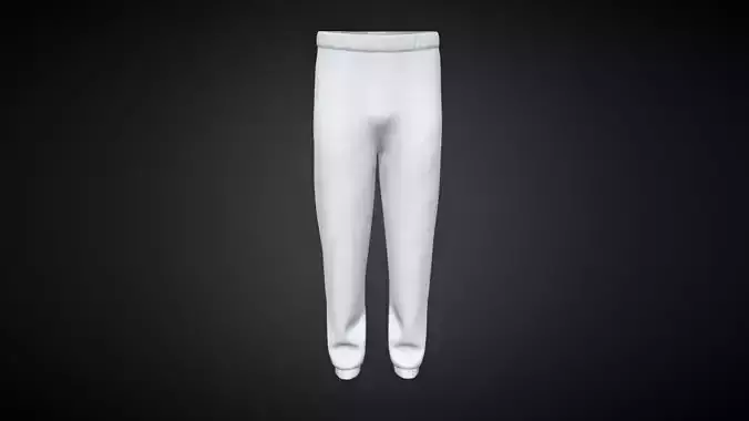Men Sweatpant-White In Low Poly