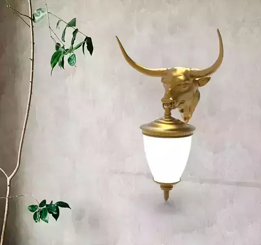 Buffalo Head Wall Lamp
