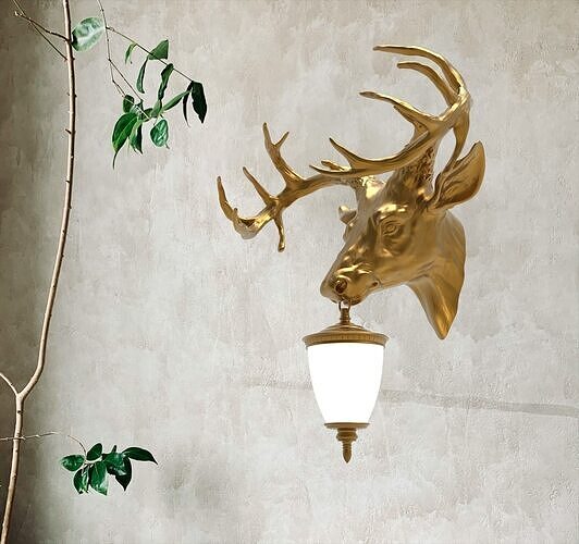 Deer Head Wall Lamp 3D print model