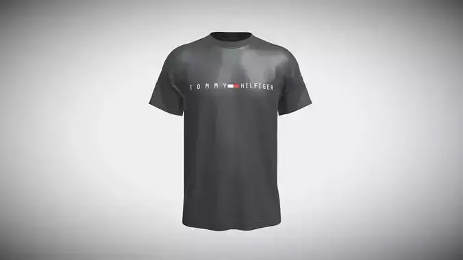 Tommy Hilfiger Black T-shirt In Low Poly
