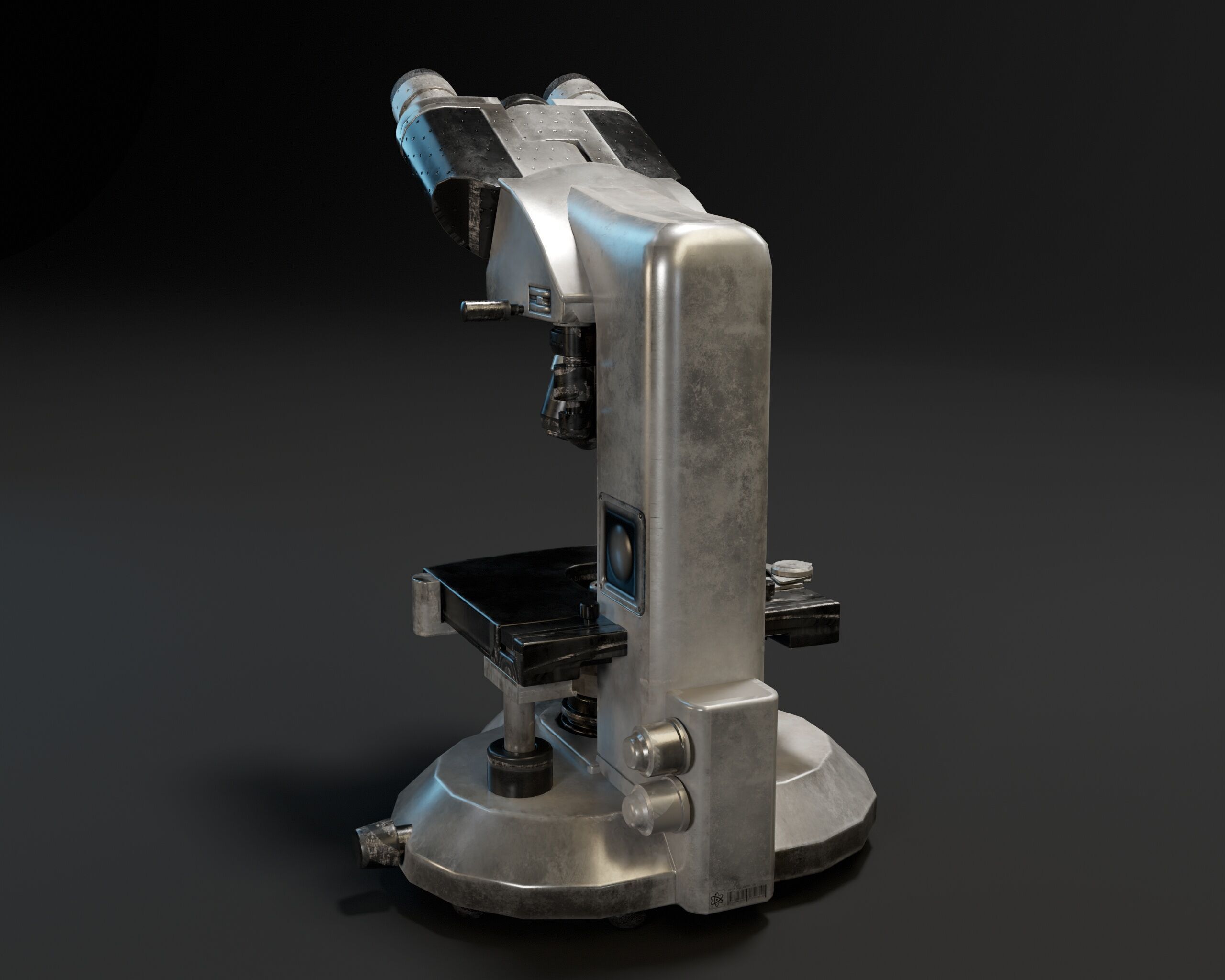 Laboratory Microscope Low-poly 3D model_16