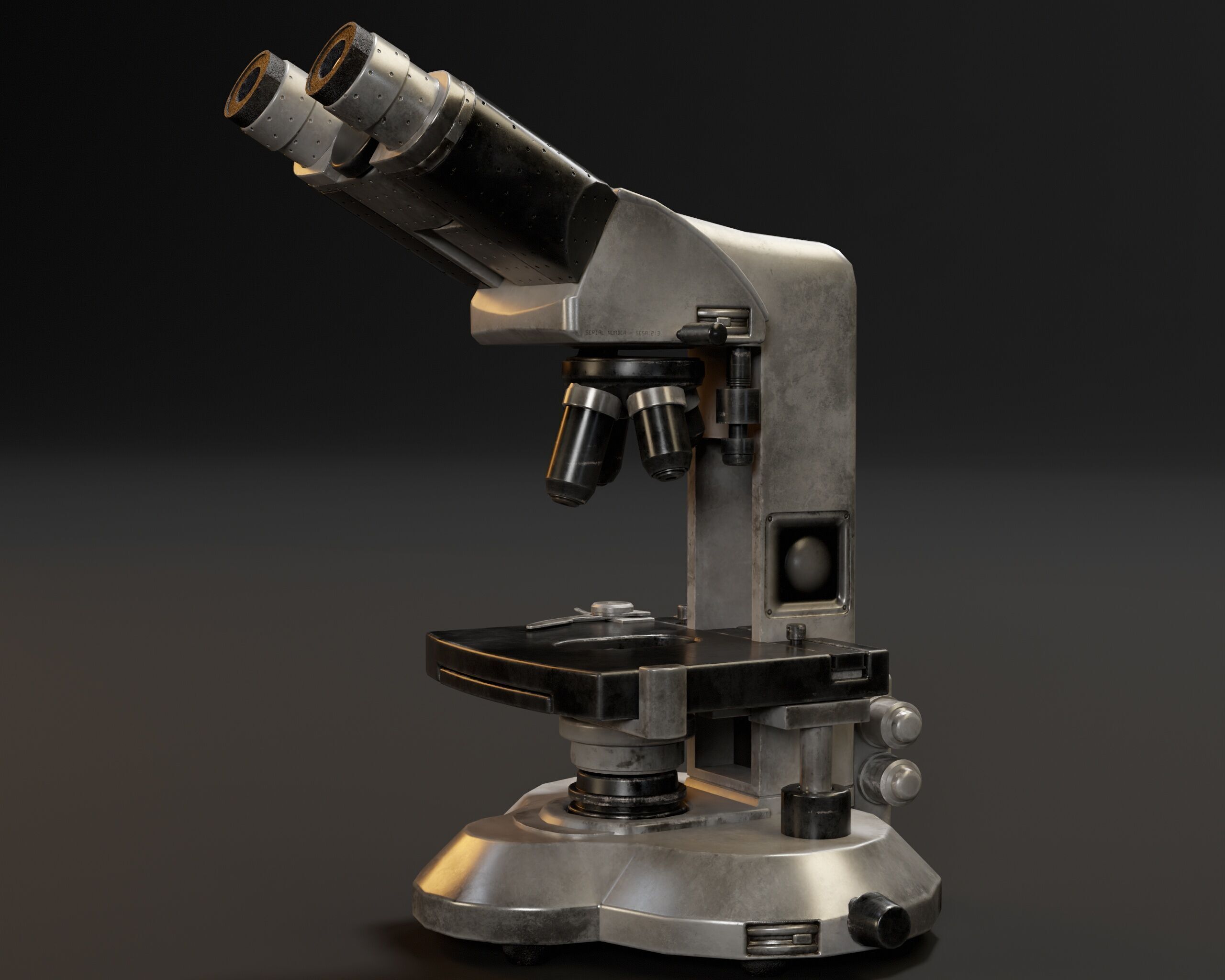 Laboratory Microscope Low-poly 3D model_3