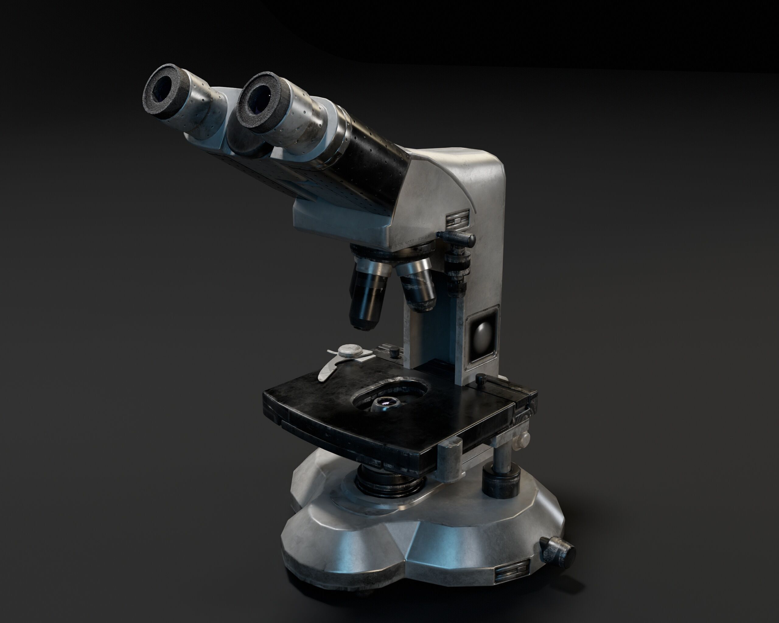 Laboratory Microscope Low-poly 3D model_10