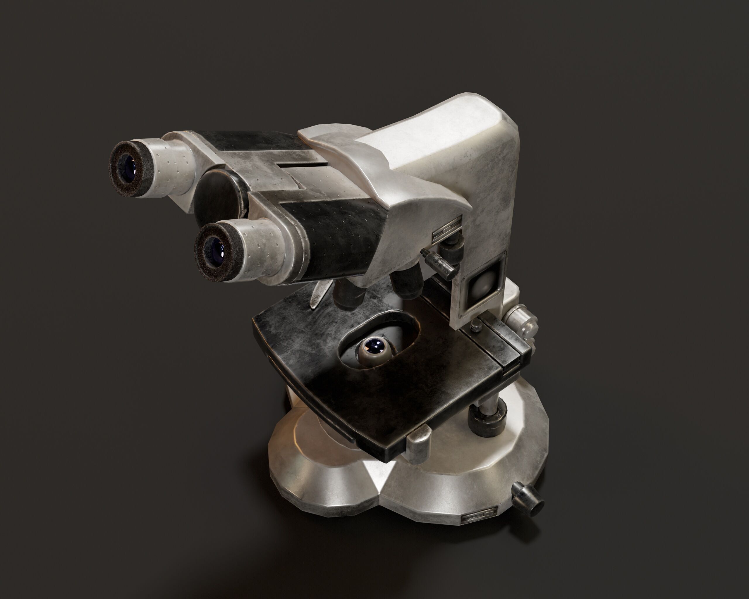 Laboratory Microscope Low-poly 3D model_5