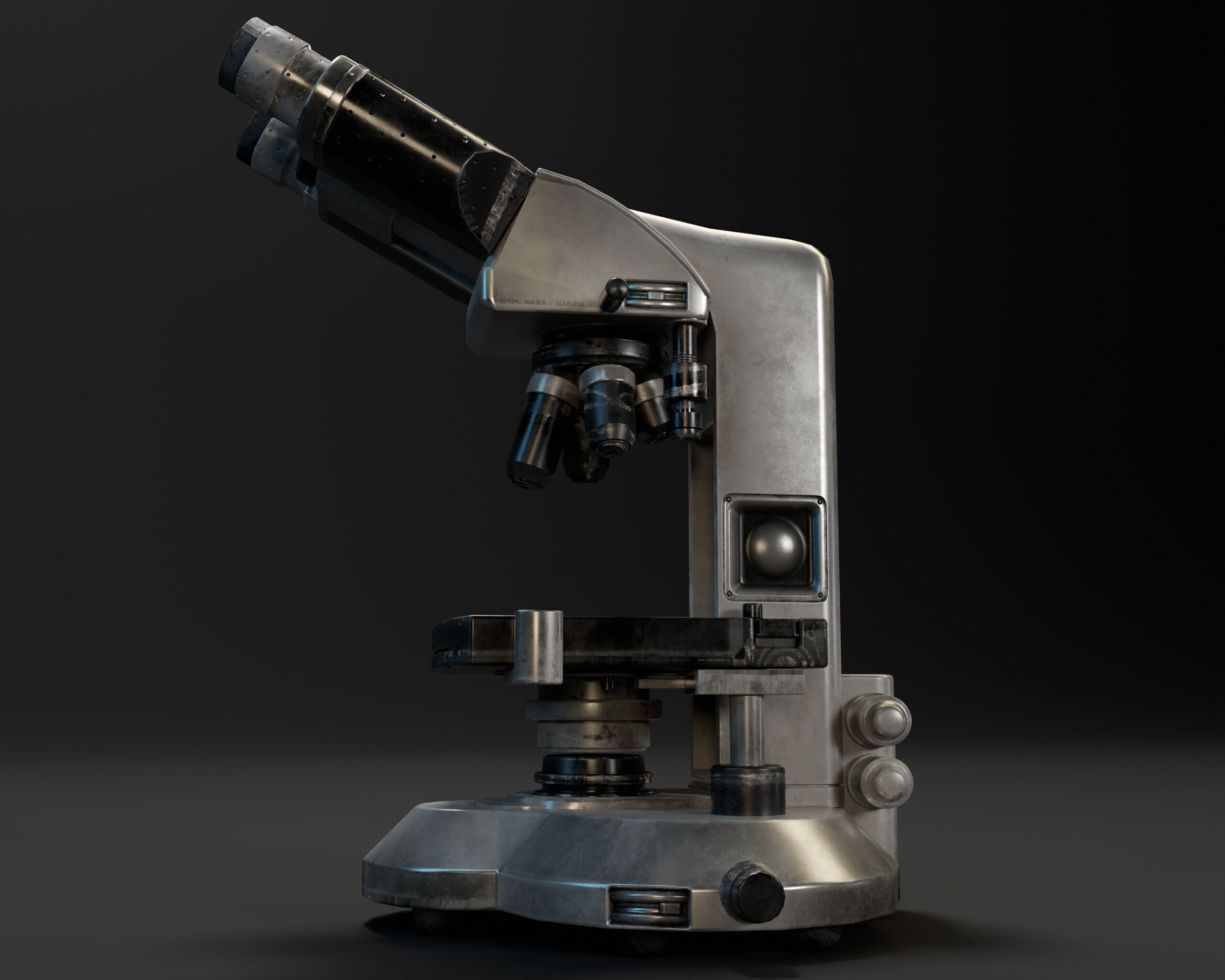 Laboratory Microscope Low-poly 3D model_12